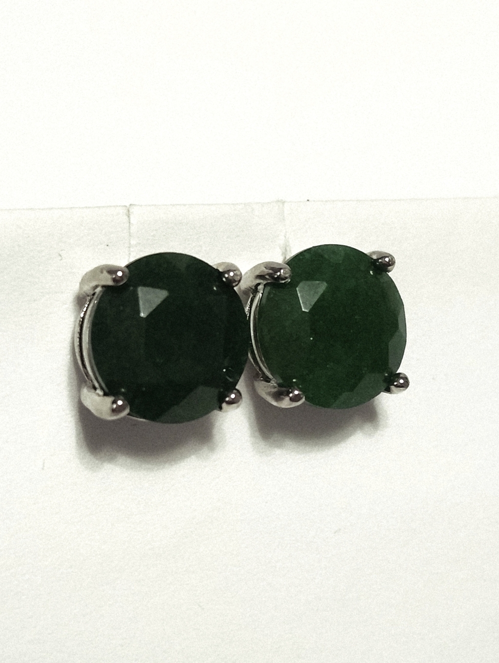 4.00ct Emerald Solitaire Sterling Silver Stud Earrings NEW - Picture 6 of 13
